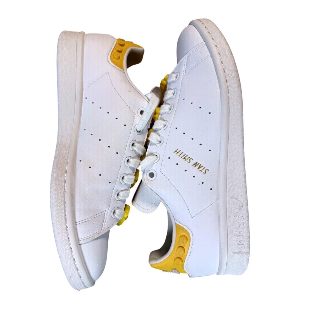 adidas Stan Smith LEGO GX7203 Women's Size 8.5 White Yellow Sneakers - Picture 3 of 10